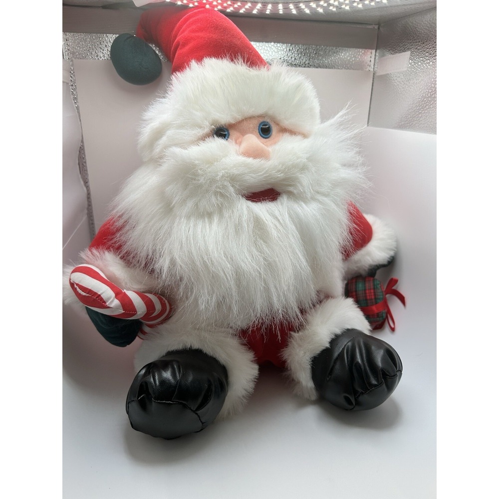 Vintage America Wego‎ Santa W/  Bag Candy Cane Christmas Plush RARE MISPRINT Tag